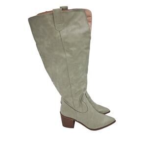 Journee Collection Tru Comfort Cowgirl Boots Croco Pistachio Green 12